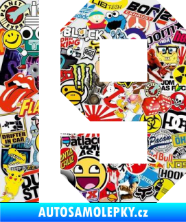 Samolepka Startovní číslo 19 Sticker bomb