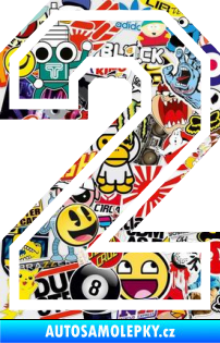 Samolepka Startovní číslo 2 typ 4 Sticker bomb