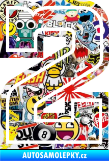 Samolepka Startovní číslo 2 typ 5 Sticker bomb
