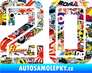 Samolepka Startovní číslo 20 typ 7 Sticker bomb