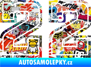 Samolepka Startovní číslo 22 typ 5 Sticker bomb