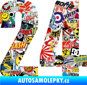 Samolepka Startovní číslo 24 typ 2      Sticker bomb
