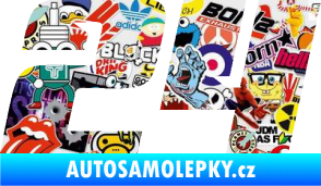 Samolepka Startovní číslo 24 typ 6 Sticker bomb