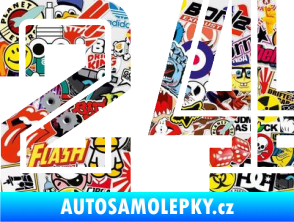 Samolepka Startovní číslo 24 typ 7 Sticker bomb