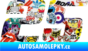 Samolepka Startovní číslo 25 typ 6 Sticker bomb