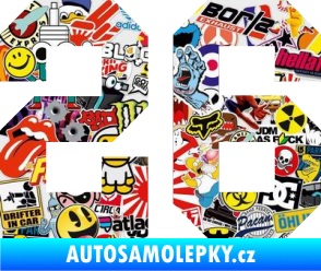 Samolepka Startovní číslo 26 Sticker bomb