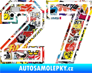 Samolepka Startovní číslo 27 typ 4 Sticker bomb
