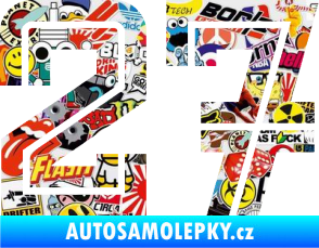 Samolepka Startovní číslo 27 typ 7 Sticker bomb
