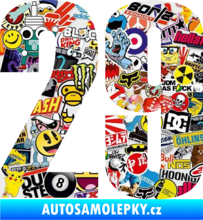 Samolepka Startovní číslo 29 typ 2    Sticker bomb