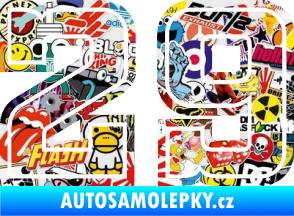 Samolepka Startovní číslo 29 typ 5 Sticker bomb