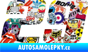 Samolepka Startovní číslo 29 typ 6 Sticker bomb