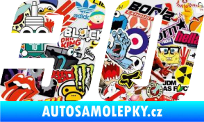 Samolepka Startovní číslo 30 typ 6 Sticker bomb