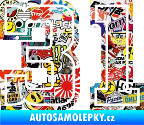 Samolepka Startovní číslo 31 typ 5 Sticker bomb