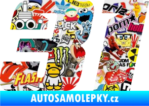 Samolepka Startovní číslo 31 typ 6 Sticker bomb