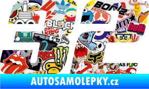 Samolepka Startovní číslo 32 typ 6 Sticker bomb