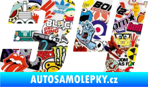 Samolepka Startovní číslo 34 typ 6 Sticker bomb