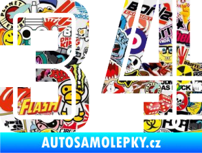 Samolepka Startovní číslo 34 typ 7 Sticker bomb