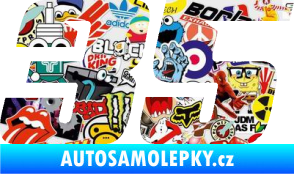 Samolepka Startovní číslo 35 typ 6 Sticker bomb