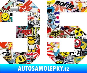 Samolepka Startovní číslo 35 Sticker bomb