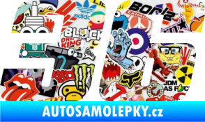 Samolepka Startovní číslo 36 typ 6 Sticker bomb