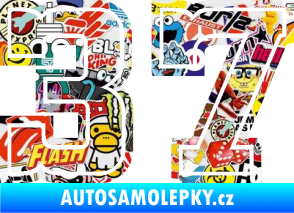 Samolepka Startovní číslo 37 typ 5 Sticker bomb