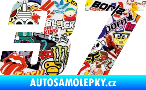 Samolepka Startovní číslo 37 typ 6 Sticker bomb