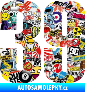 Samolepka Startovní číslo 39 typ 2      Sticker bomb