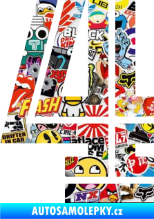 Samolepka Startovní číslo 4 typ 7 Sticker bomb