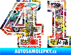 Samolepka Startovní číslo 41 typ 5 Sticker bomb
