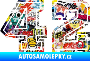 Samolepka Startovní číslo 42 typ 5 Sticker bomb