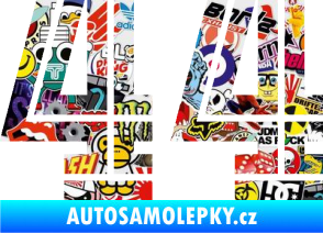 Samolepka Startovní číslo 44 typ 7 Sticker bomb