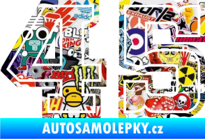 Samolepka Startovní číslo 45 typ 5 Sticker bomb