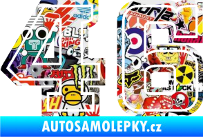 Samolepka Startovní číslo 46 typ 5 Sticker bomb