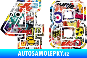 Samolepka Startovní číslo 48 typ 5 Sticker bomb