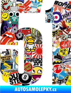 Samolepka Startovní číslo 51 typ 2 Sticker bomb