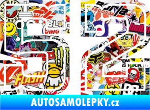 Samolepka Startovní číslo 52 typ 5 Sticker bomb