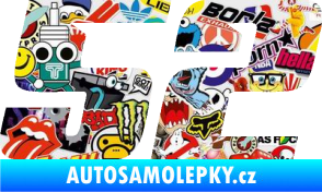 Samolepka Startovní číslo 52 typ 6 Sticker bomb