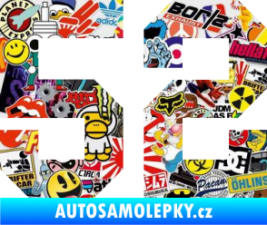 Samolepka Startovní číslo 52 Sticker bomb