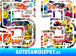 Samolepka Startovní číslo 53 typ 5 Sticker bomb