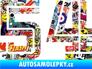 Samolepka Startovní číslo 54 typ 7 Sticker bomb