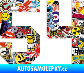 Samolepka Startovní číslo 54 Sticker bomb