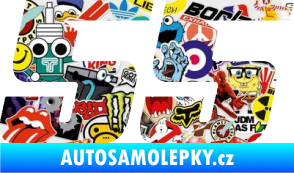 Samolepka Startovní číslo 55 typ 6 Sticker bomb