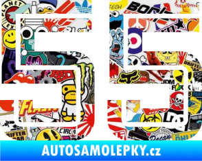 Samolepka Startovní číslo 55 typ 7 Sticker bomb