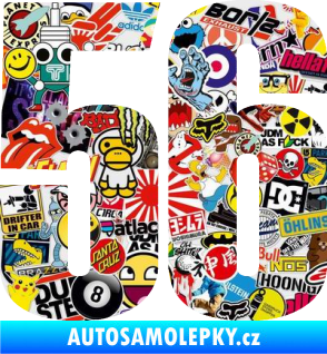 Samolepka Startovní číslo 56 typ 2   Sticker bomb