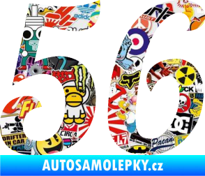 Samolepka Startovní číslo 56 typ 3 Sticker bomb