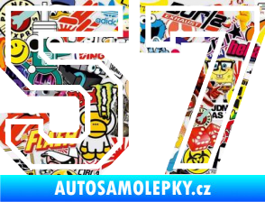 Samolepka Startovní číslo 57 typ 4 Sticker bomb