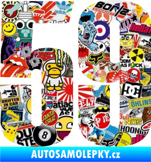 Samolepka Startovní číslo 59 typ 2    Sticker bomb