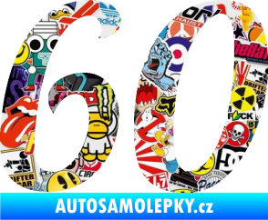 Samolepka Startovní číslo 60 typ 3 Sticker bomb