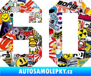 Samolepka Startovní číslo 60 Sticker bomb