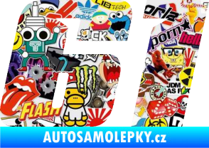 Samolepka Startovní číslo 61 typ 6 Sticker bomb